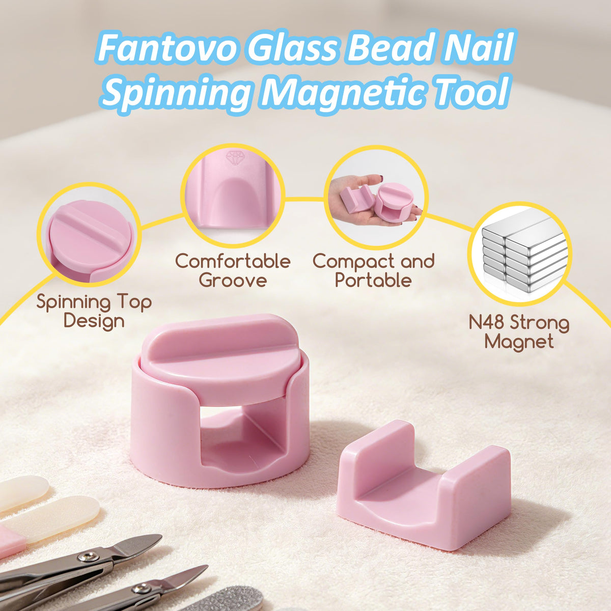 fantovo glass bead effect on nail demonstrating luminous accent benefit
