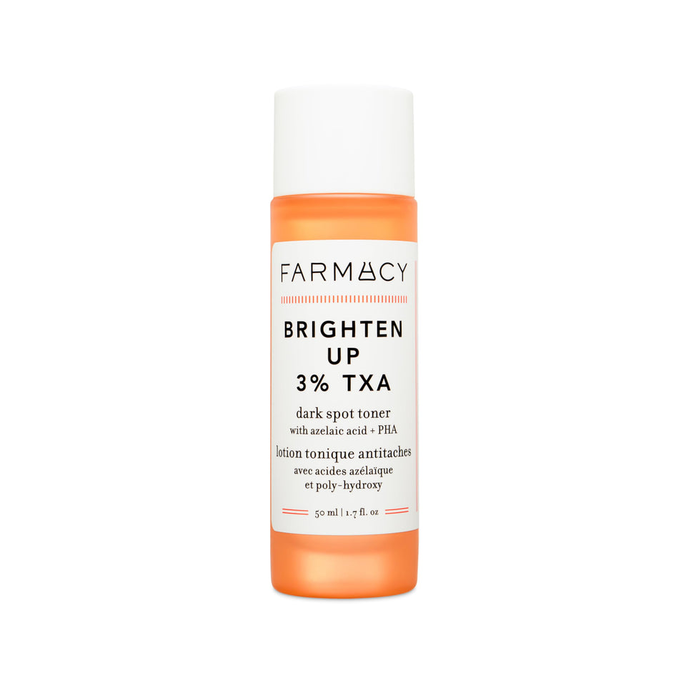 Farmacy front packaging showing clean bottle and brightening benefits
