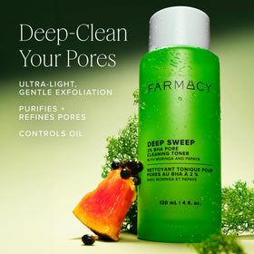 Farmacy Deep Sweep soaked cotton pad illustrating gentle application benefit