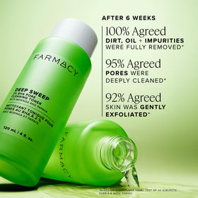 Farmacy Deep Sweep texture droplet on skin showing lightweight exfoliating benefit