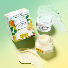 Farmacy skincare duo in a toiletry bag for convenient travel use