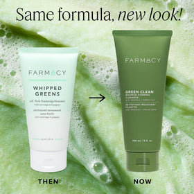 Farmacy whipped foam texture up close, demonstrates gentle lathering and lift
