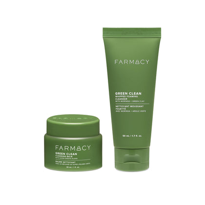 Farmacy Green Clean balm jar front view showing clean packaging and gentle removal benefit