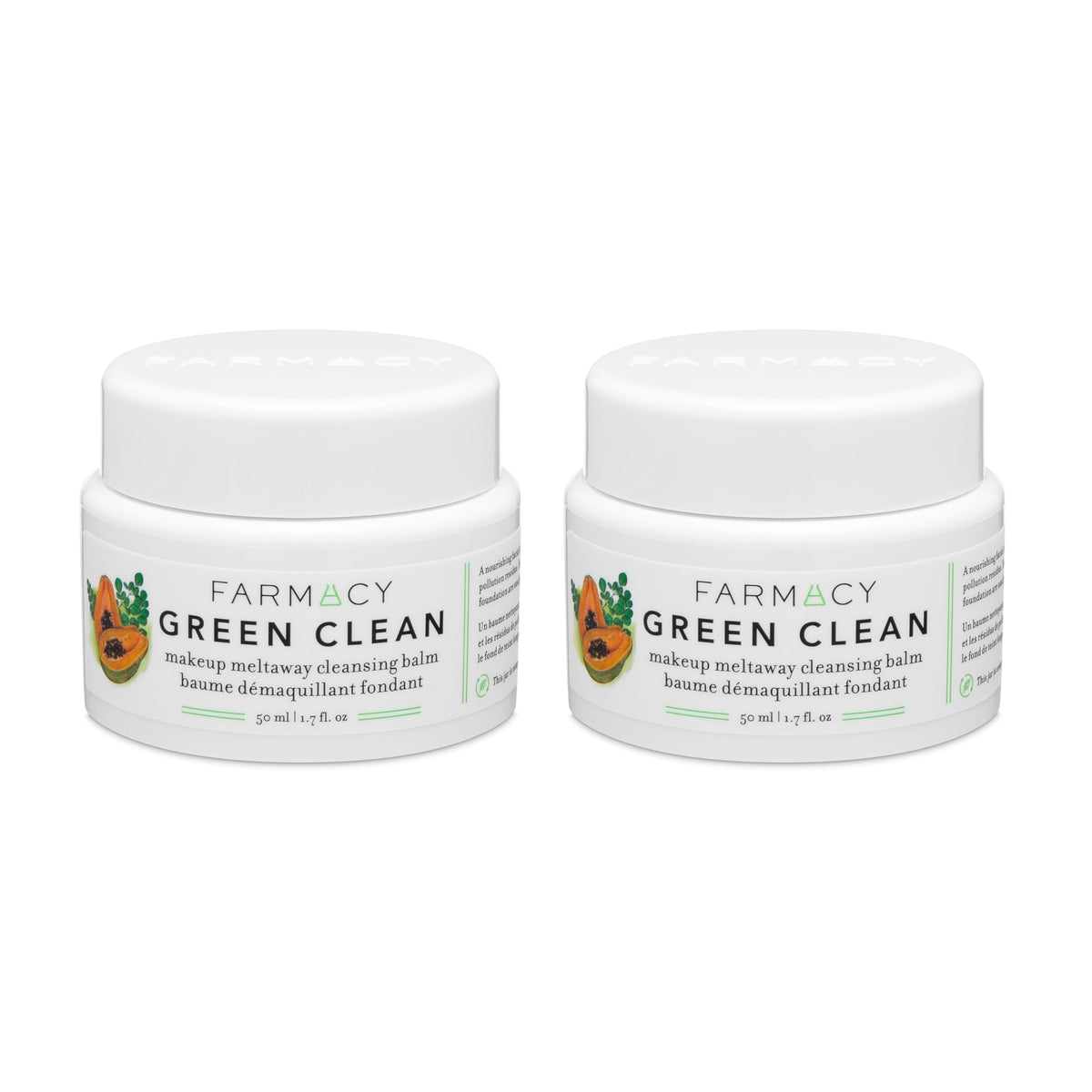 Farmacy jar front view showing label and recyclable packaging benefit