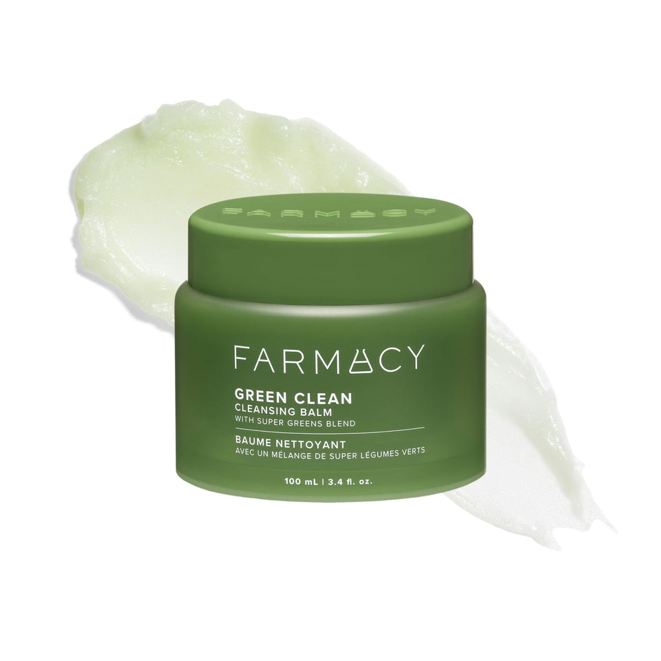 Farmacy front jar showing Green Clean balm for easy identification and gentle removal