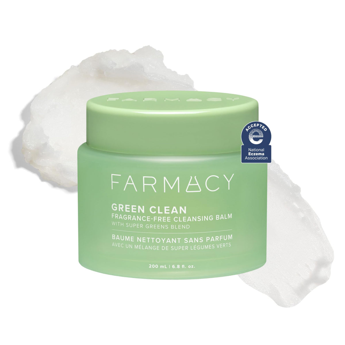 Farmacy jar front view showing label and clean design for easy recognition