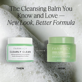Farmacy balm texture swiped on skin illustrating smooth melt and glide
