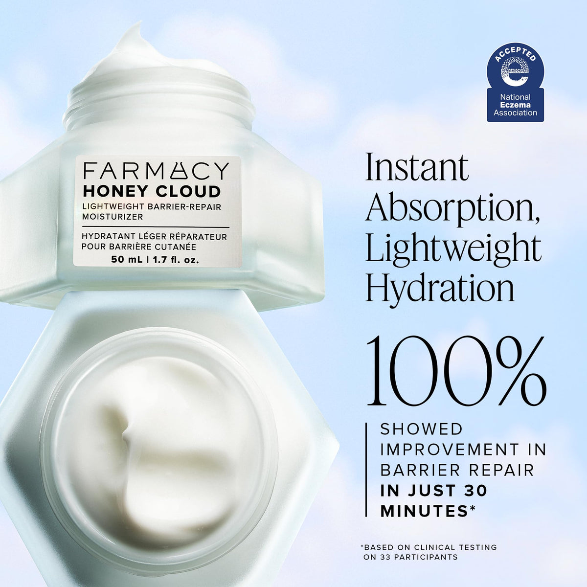 Farmacy Honey Cloud with Hawaiian white honey visual highlighting natural humectant benefits