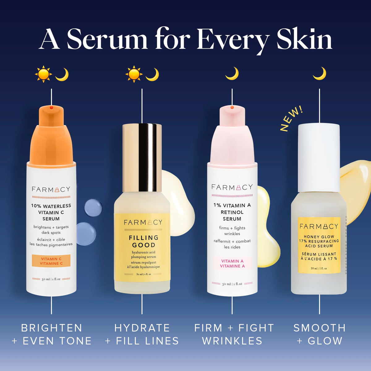 Clear view of product label ingredients, Farmacy highlighting transparency and active benefits
