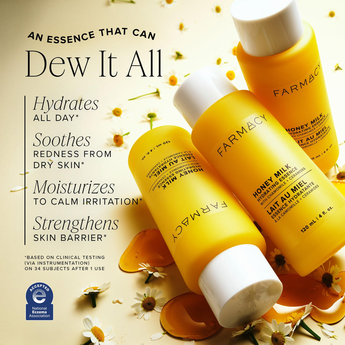 Farmacy back label ingredients list highlighting ceramides and honey benefits