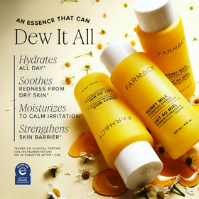 Farmacy back label ingredients list highlighting ceramides and honey benefits