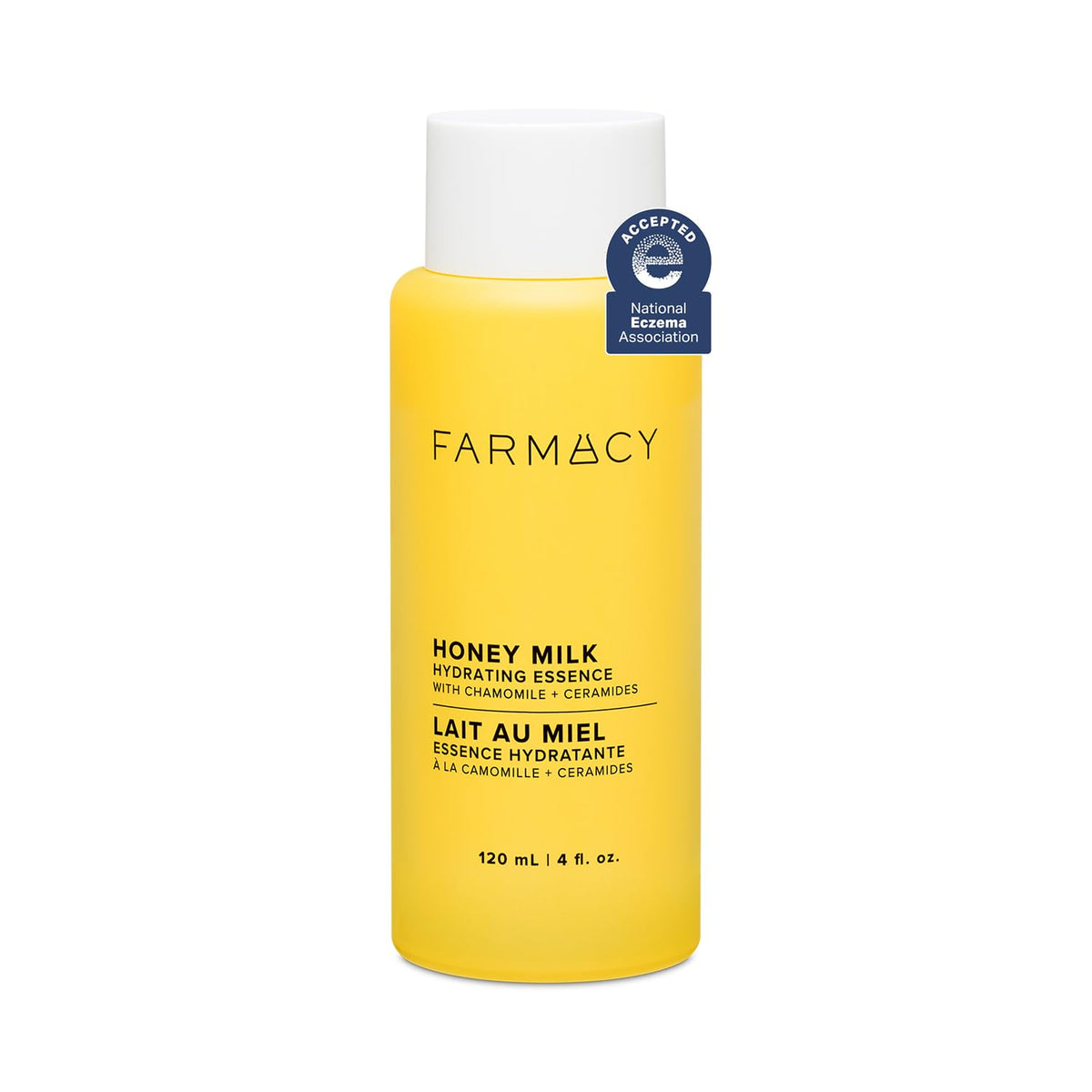 Farmacy bottle front packaging showing product and calming design benefit