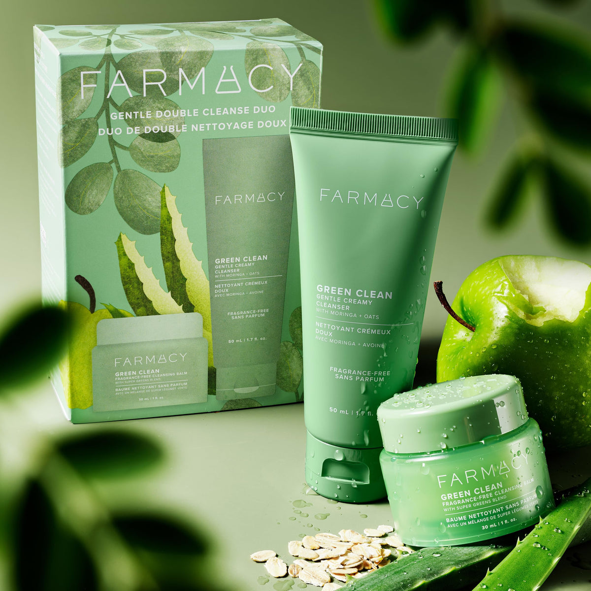Farmacy routine on bathroom shelf lifestyle scene showing daily use benefit