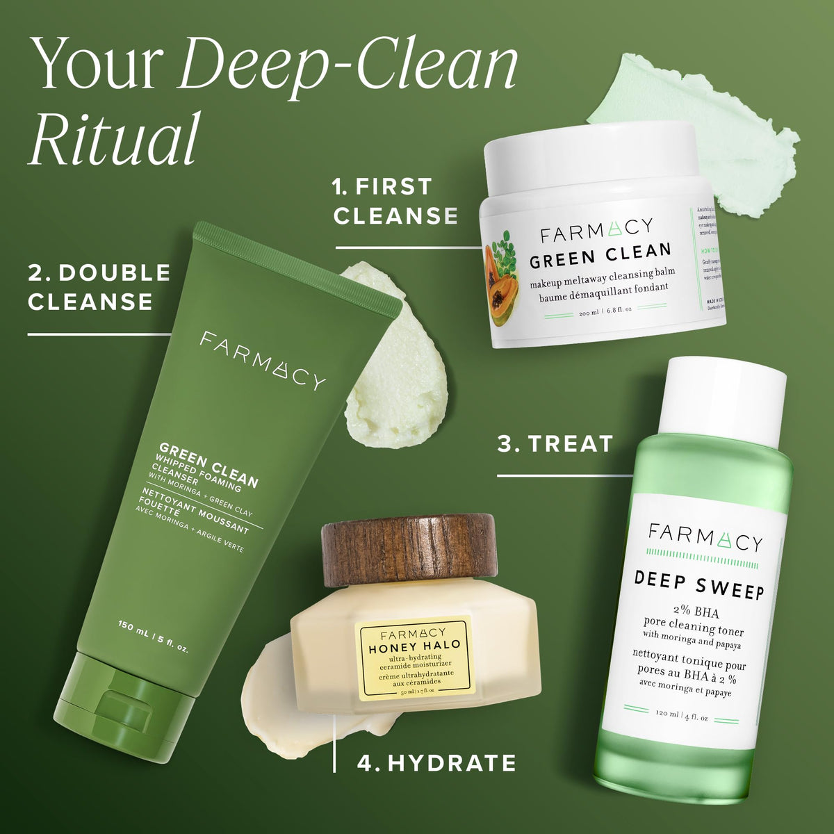 Farmacy 150ml bottle beside common items, demonstrates true size and scale