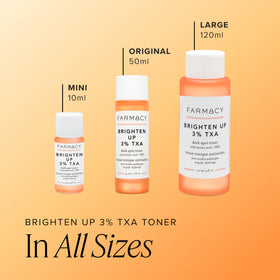 Farmacy bottle beside tangerine peel showing upcycled antioxidant source