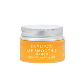 Farmacy lip balm front view showing jar and glossy finish benefit