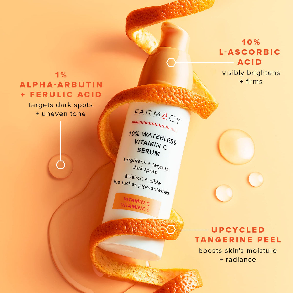 Farmacy tangerine peel ingredient shot conveying natural antioxidant