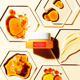 Farmacy honey and cranberry closeup highlighting natural ingredients
