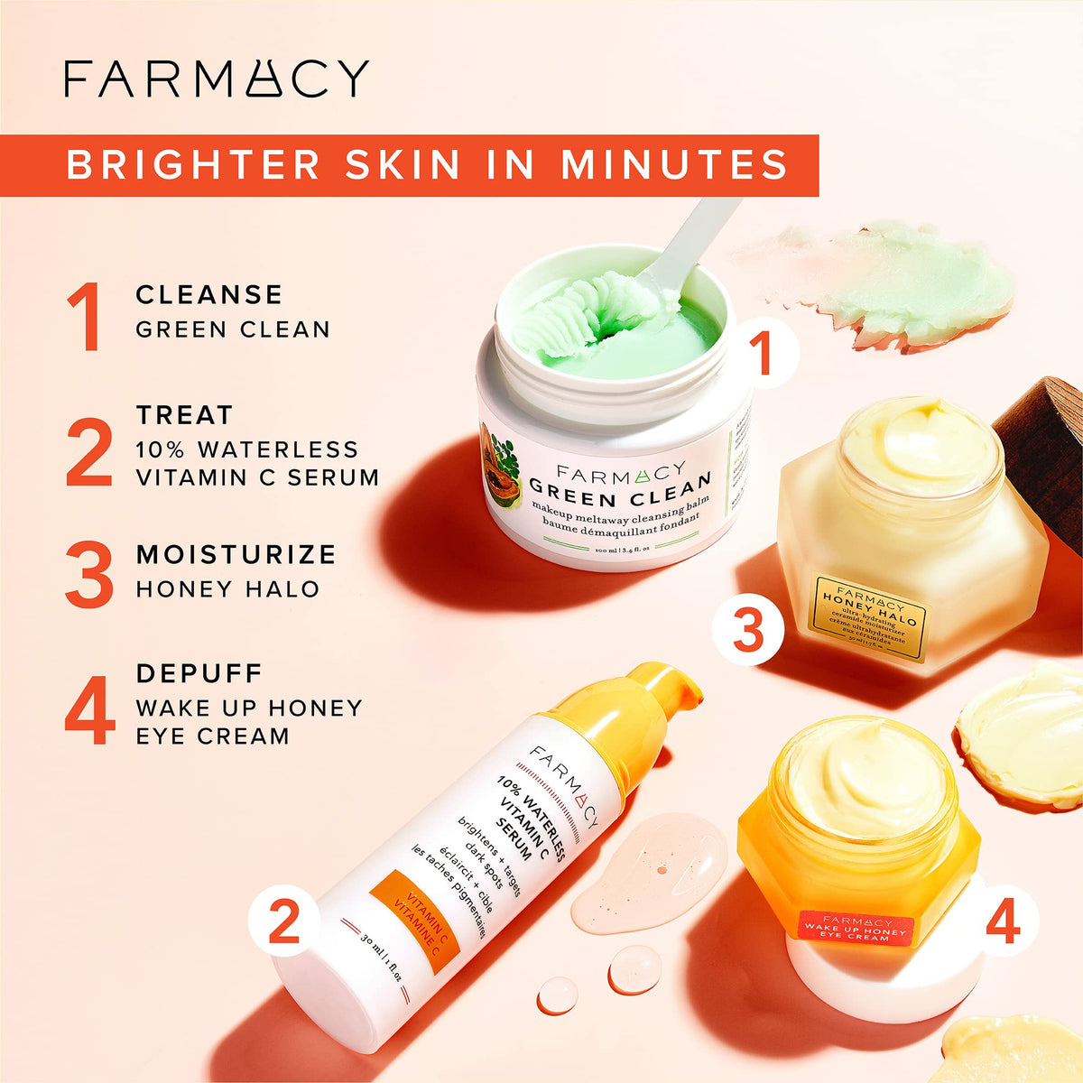 Farmacy label close-up showing active ingredients and directions