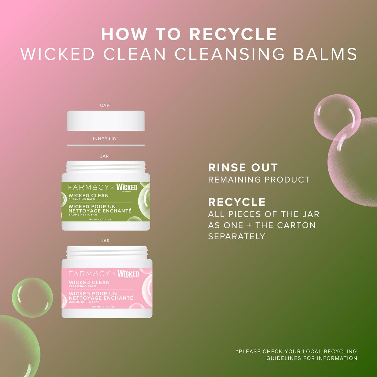 Farmacy balm emulsifying into milky foam with water, rinses clean without residue