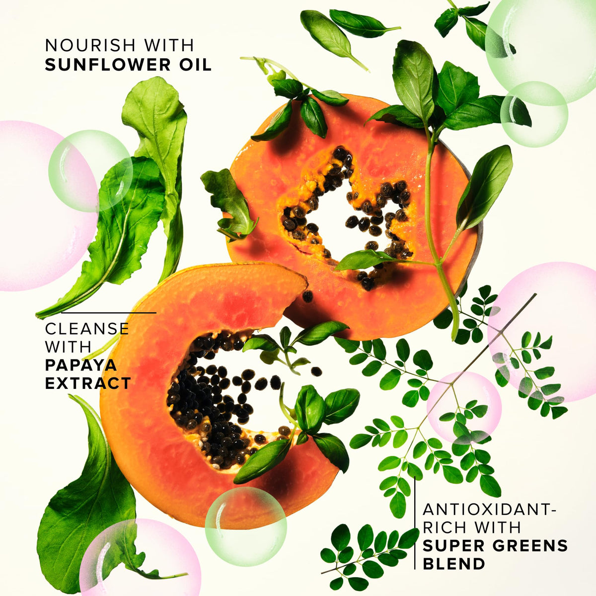 Farmacy balm melting on hand into silky oil, demonstrates quick makeup-dissolving benefit