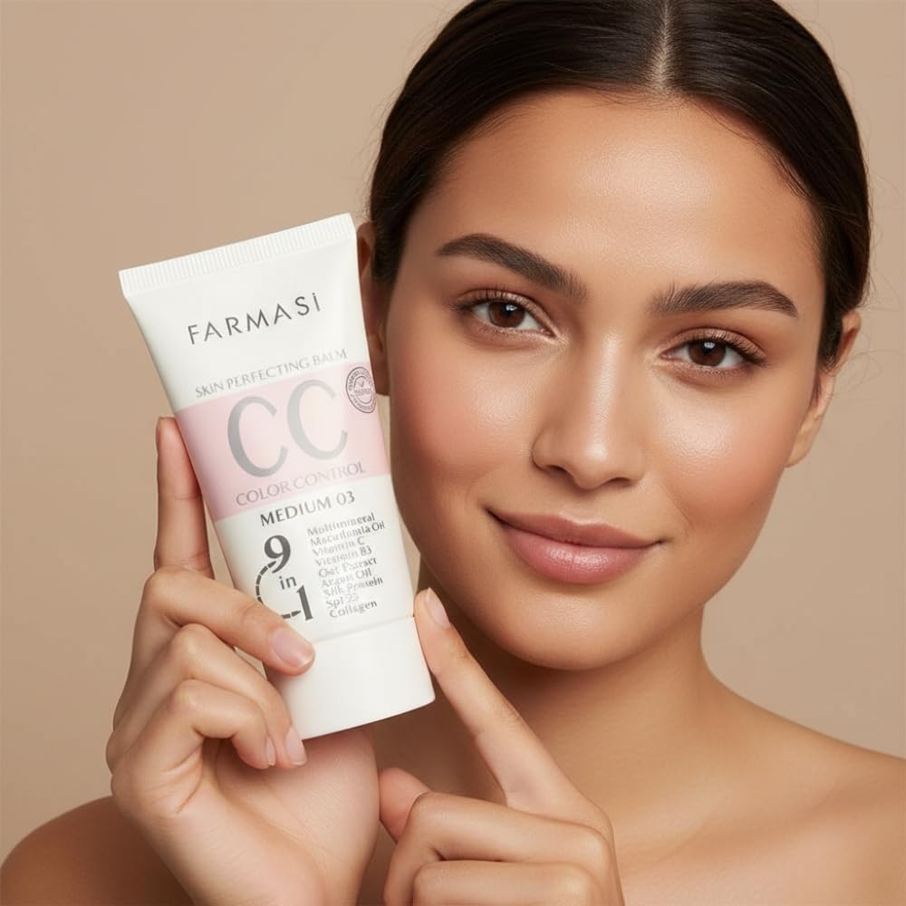 FARMASi texture swatch of CC cream showing smooth blendable finish and coverage