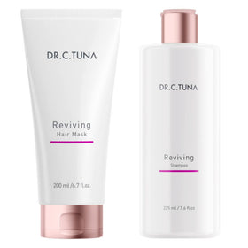 FARMASi reviving shampoo front view, clear label and benefit
