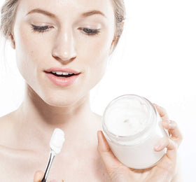 FarmHouse Fresh mousse applied to arm demonstrating spreadability and instant smoothing benefit