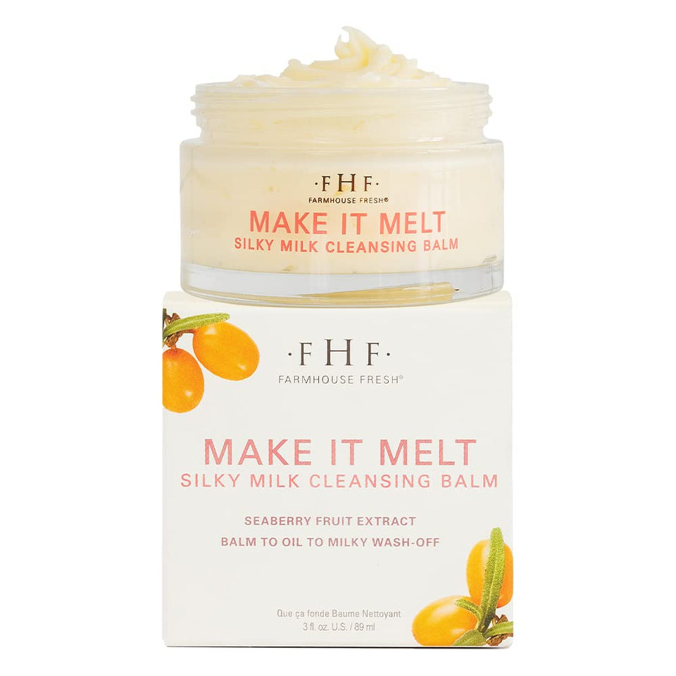 FarmHouse Fresh cleansing balm jar front view showing travel size and creamy texture benefit