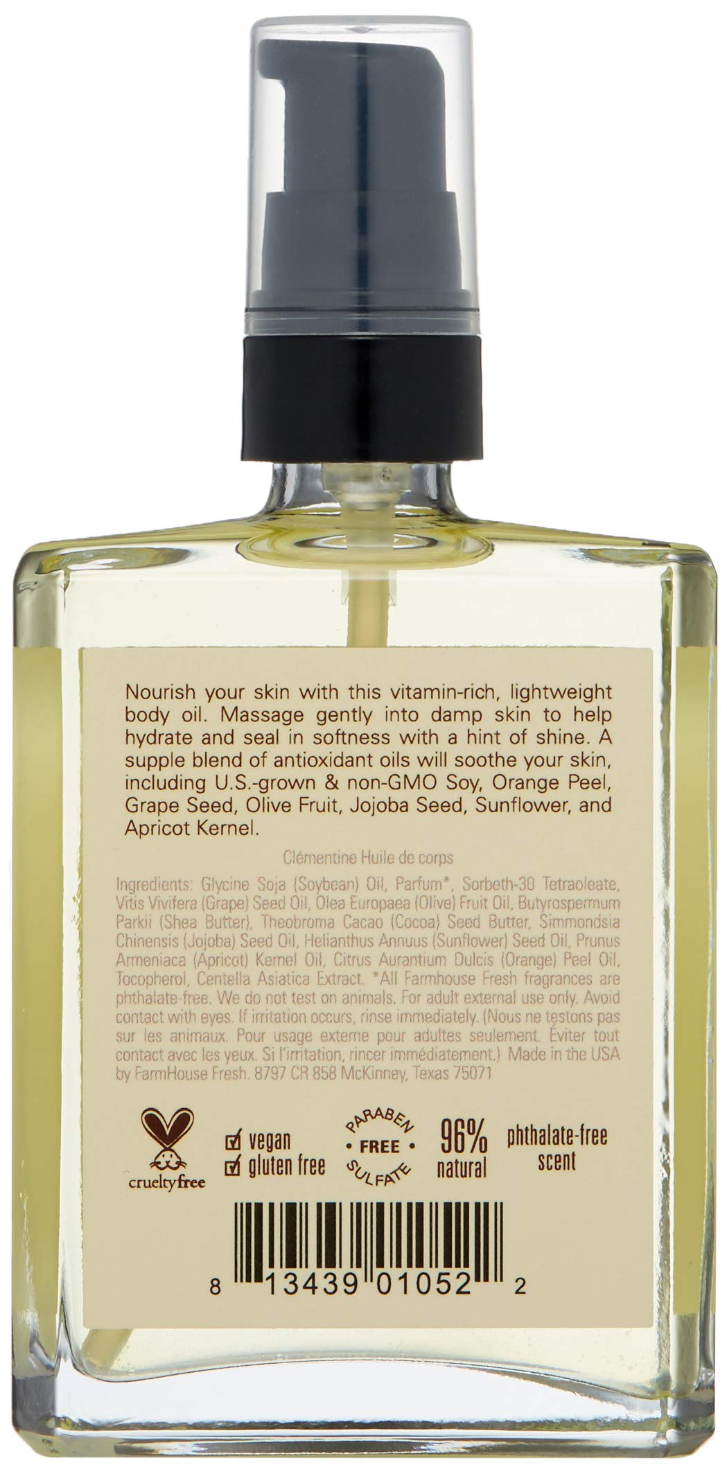 FarmHouse Fresh oil dispensed on hand demonstrating quick absorption and hydration