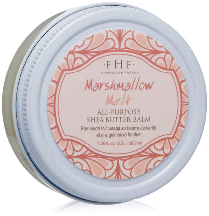 FarmHouse Fresh jar front view showing marshmallow-scented balm and compact tin, portable hydration