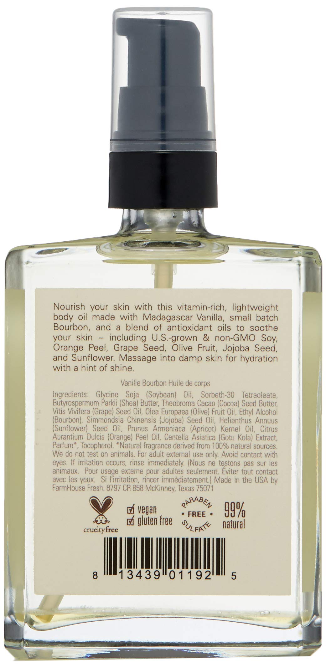 FarmHouse Fresh oil texture on skin during application demonstrating hydration and smooth finish