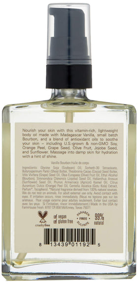 FarmHouse Fresh oil texture on skin during application demonstrating hydration and smooth finish