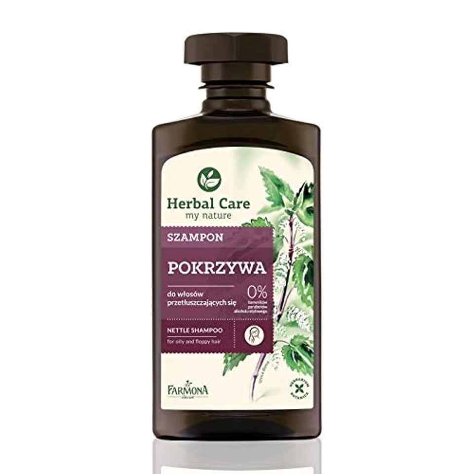 Farmona nettle shampoo front label showing product and benefits