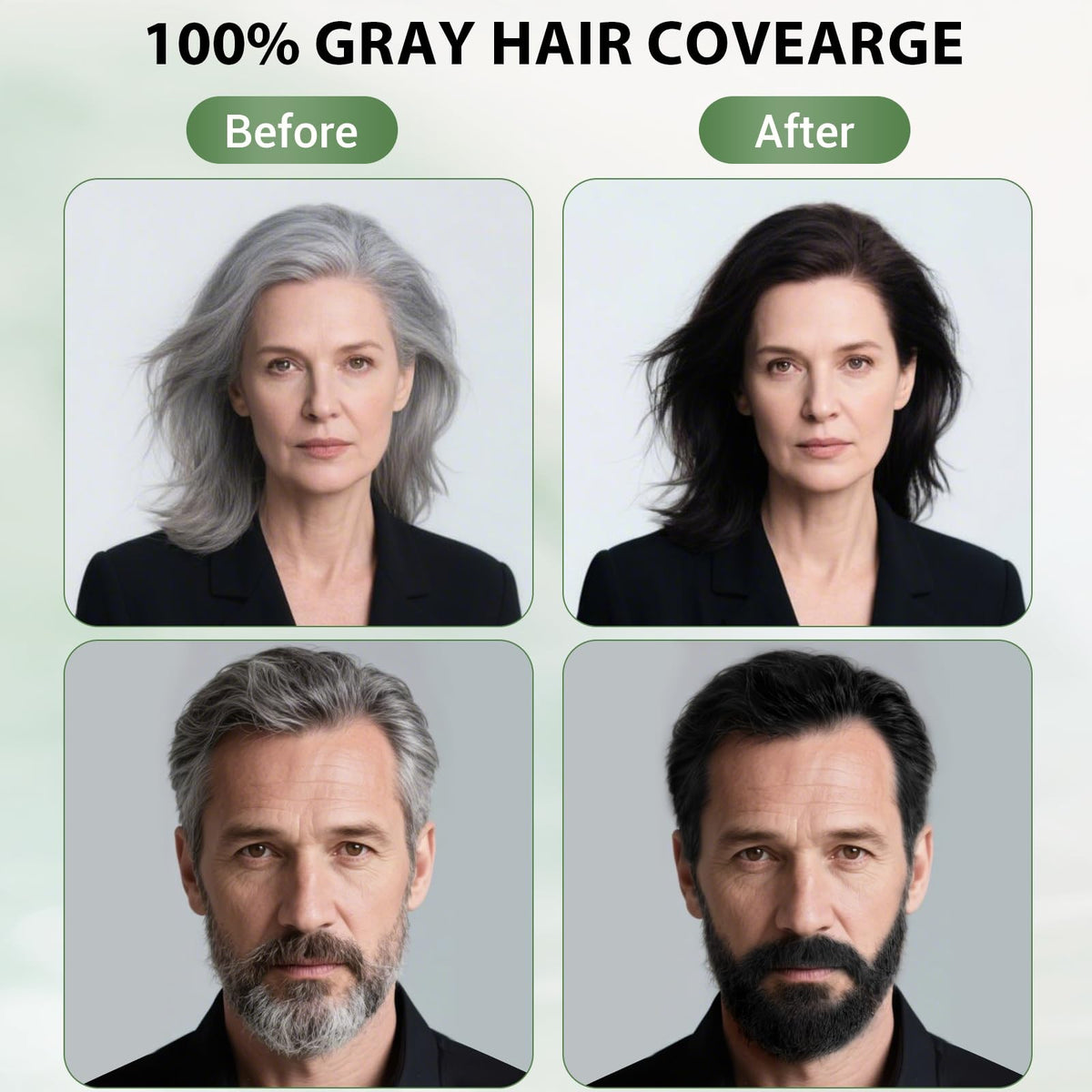 Farndu applied to gray streak showing targeted coverage for gray hair