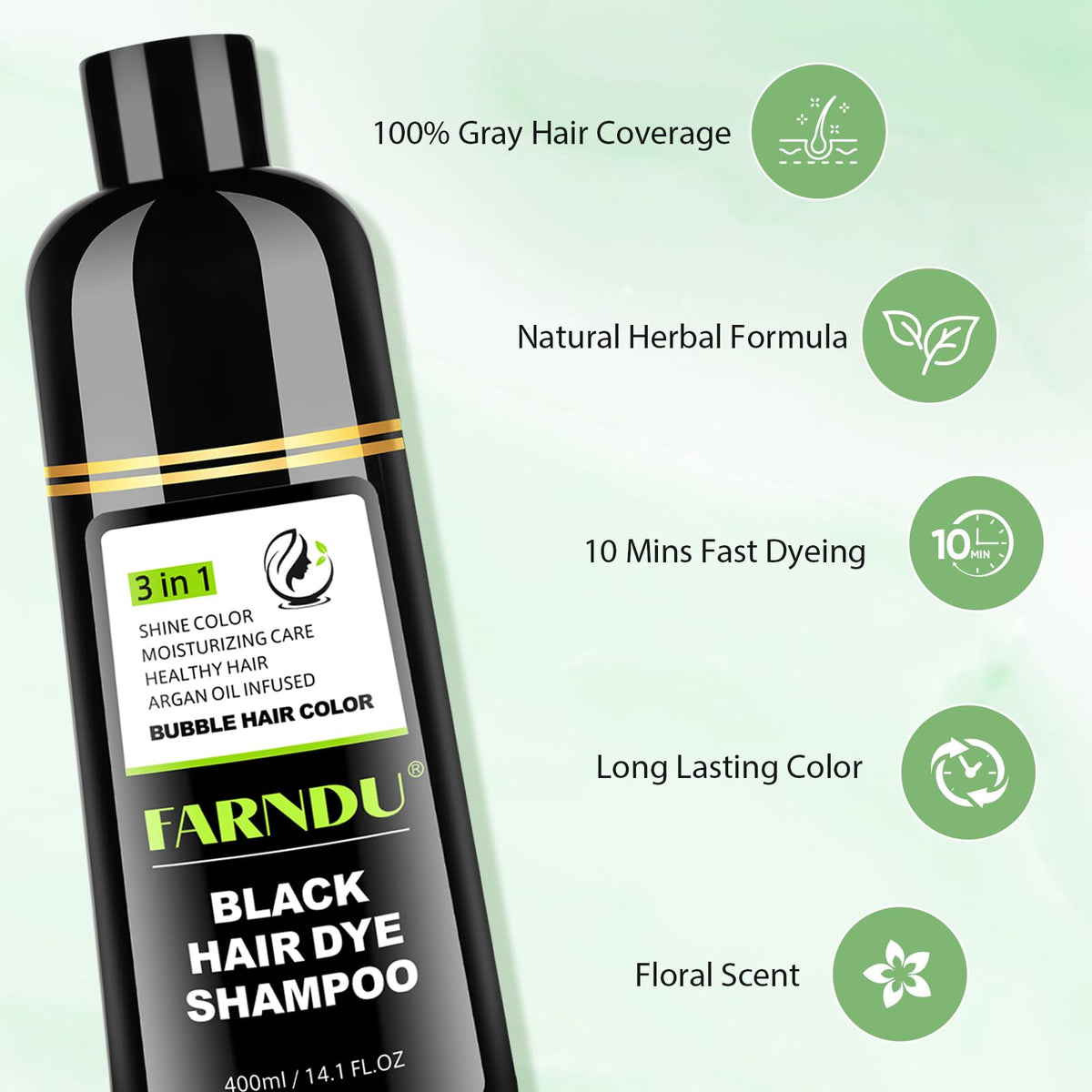 Farndu before and after comparison showing natural-looking black coverage