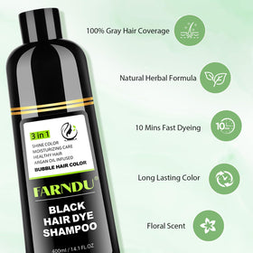 Farndu before and after comparison showing natural-looking black coverage