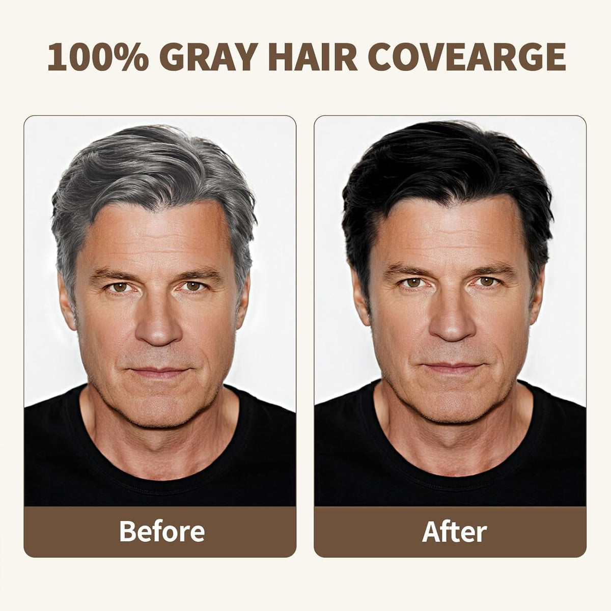 Farndu before and after strand view highlighting even jet black results