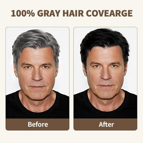 Farndu before and after strand view highlighting even jet black results