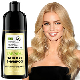 Farndu front packaging showing bottle and brand, highlights easy gray coverage