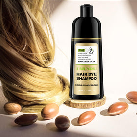 farndu bottle on bathroom shelf with towel portraying home use and salon-alternative benefit