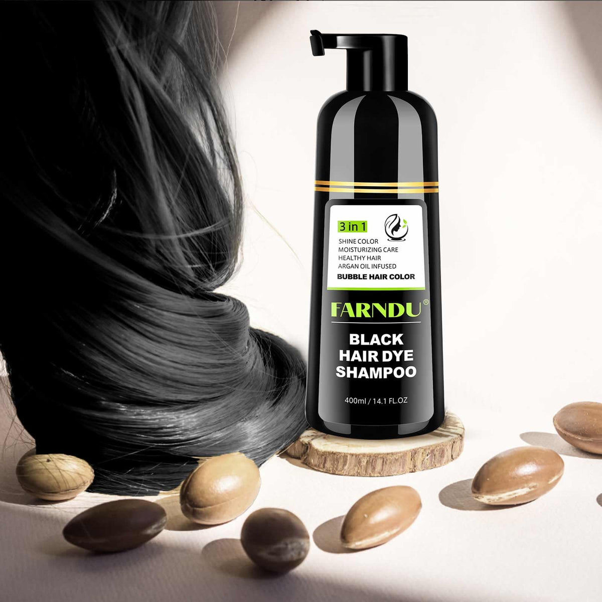 Farndu open cap with product dispense showing convenient application benefit