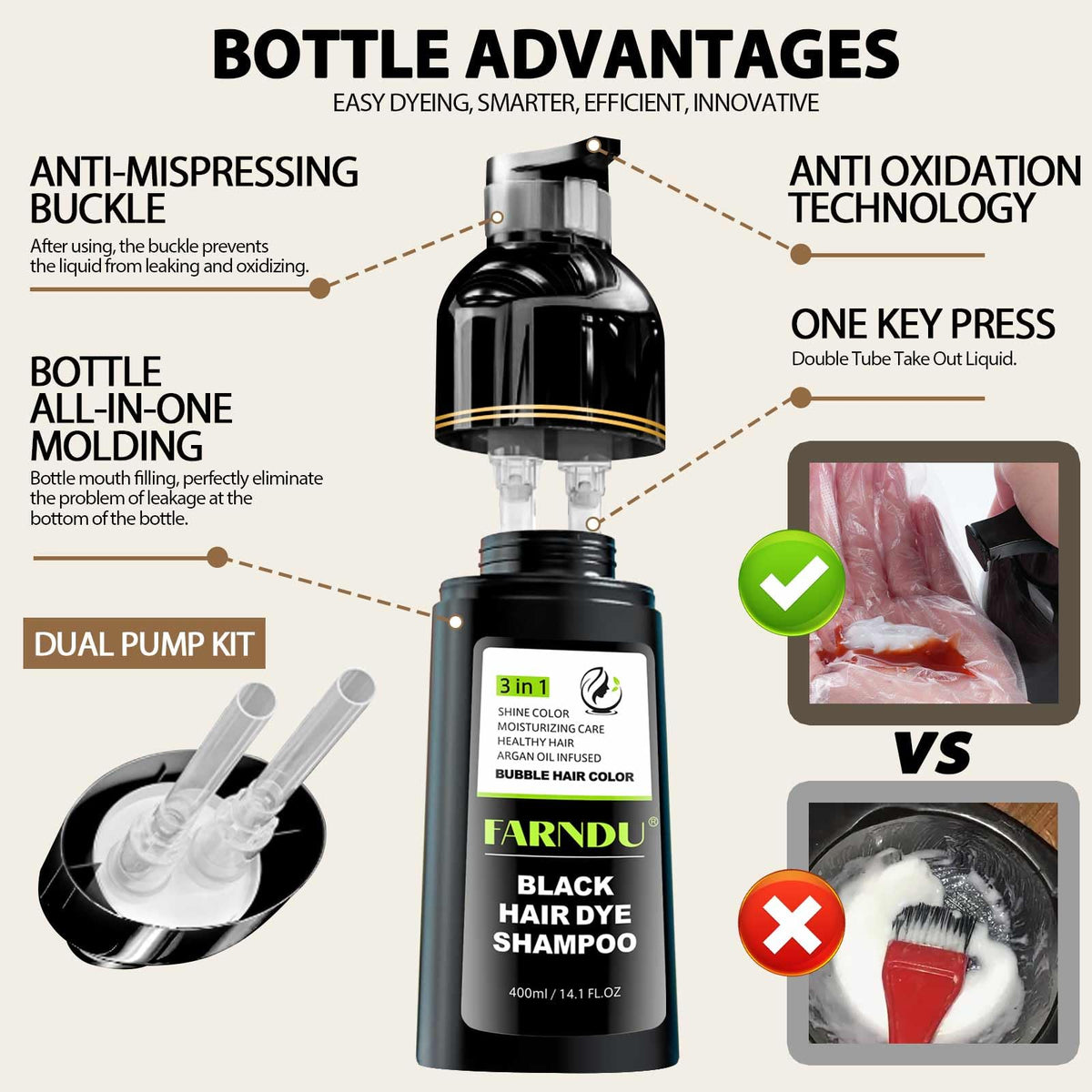 Farndu bottle in hand showing size and travel-friendly benefit