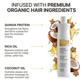 Fashion Gold application brush spreading product on a hair strand for precise control