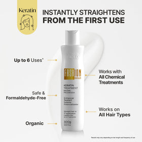 Fashion Gold ingredients display with quinoa, coconut, and inca oil, nourishing benefit
