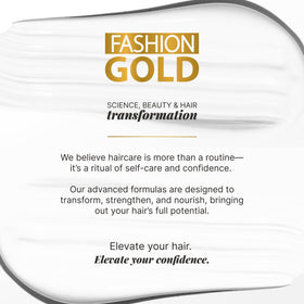 Fashion Gold treated hair in lifestyle shot showing sleek, manageable results