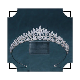 FASNAHOK front view tiara showing elegant floral silhouette and sparkle