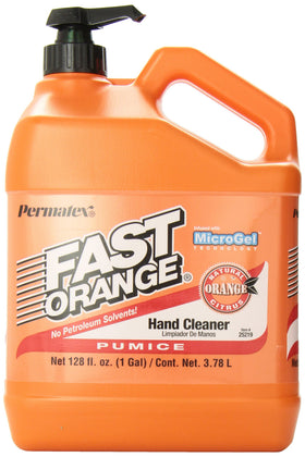 Fast Orange Permatex front packaging showing gallon bottle and label benefits
