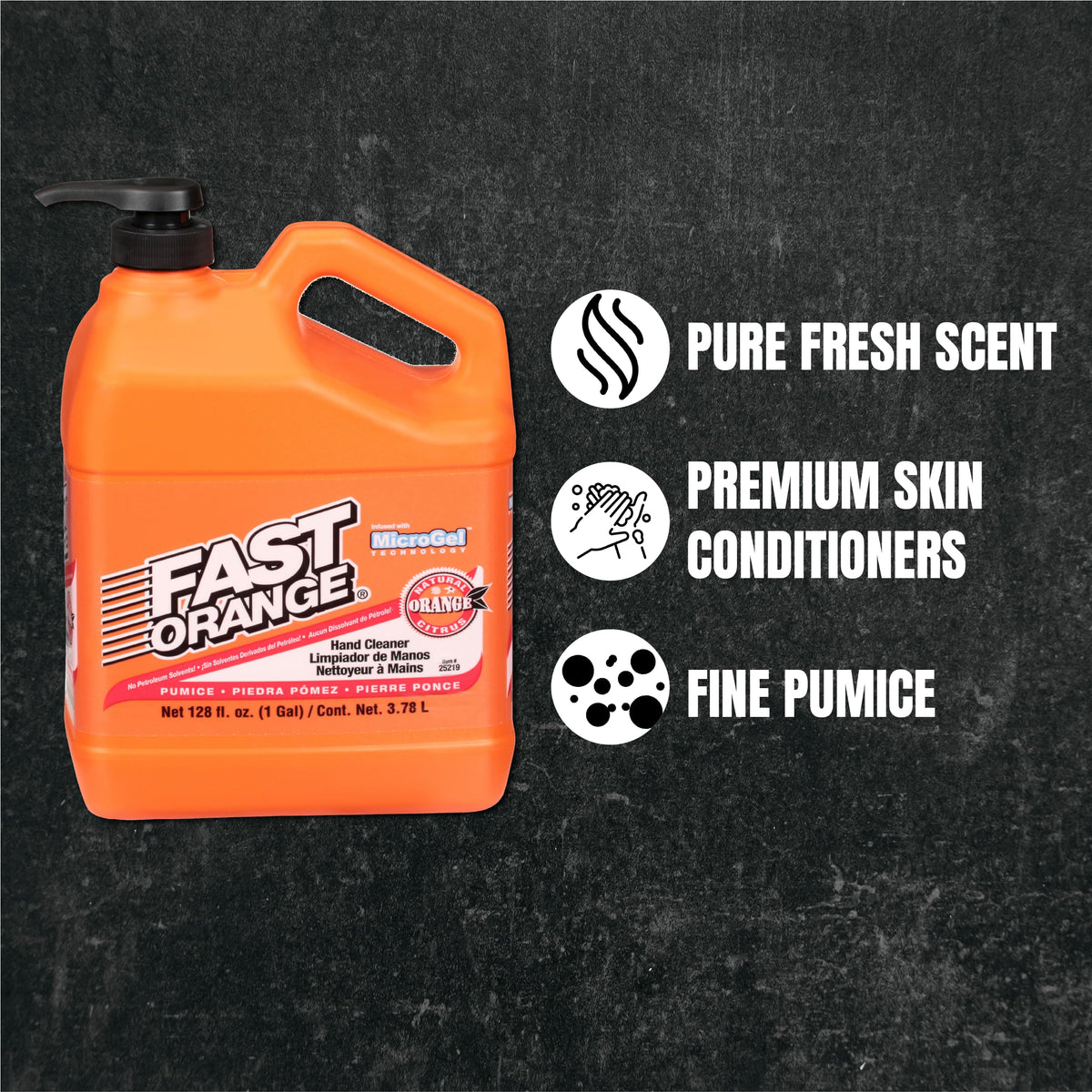 Fast Orange Permatex pump dispenser in use removing grease from hands