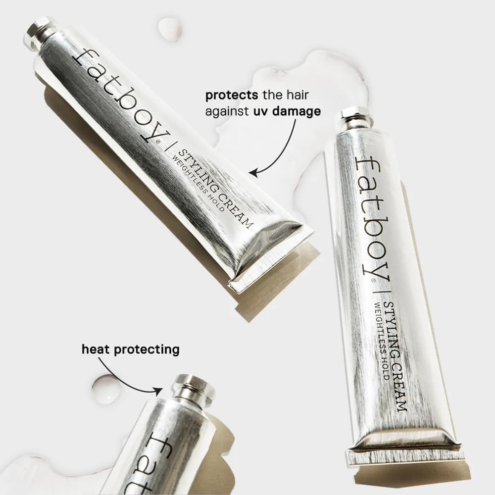 Fatboy Hair 2.8 oz tube placed next to common objects conveying size and portability